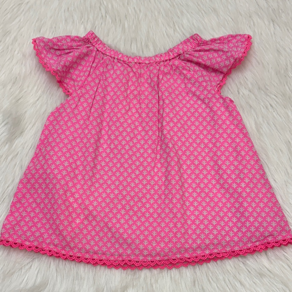 Mini Boden Girls Flutter Sleeve Hot Pink Tunic Top Size 6-7Y - Picture 2 of 16